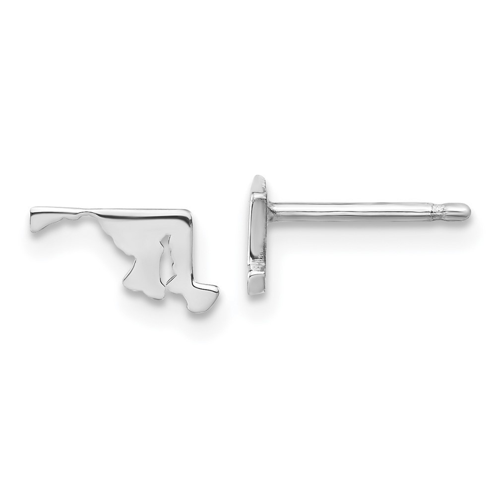 925 Sterling Silver TravelRhodium-plated Maryland State Earrings